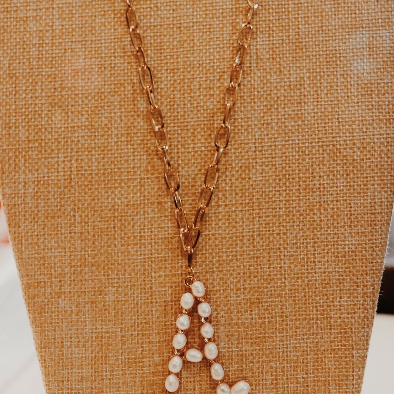 These lovely gold necklaces are on a 20 inch chain with a 2 inch extender, and they each have a pearl initial!
Please select your initial!