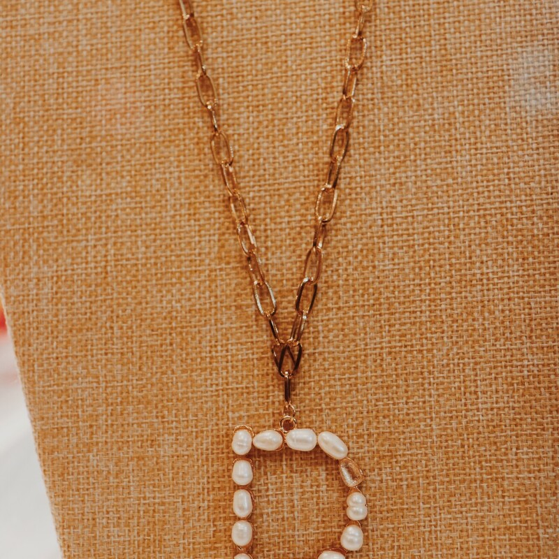 These lovely gold necklaces are on a 20 inch chain with a 2 inch extender, and they each have a pearl initial!
Please select your initial!