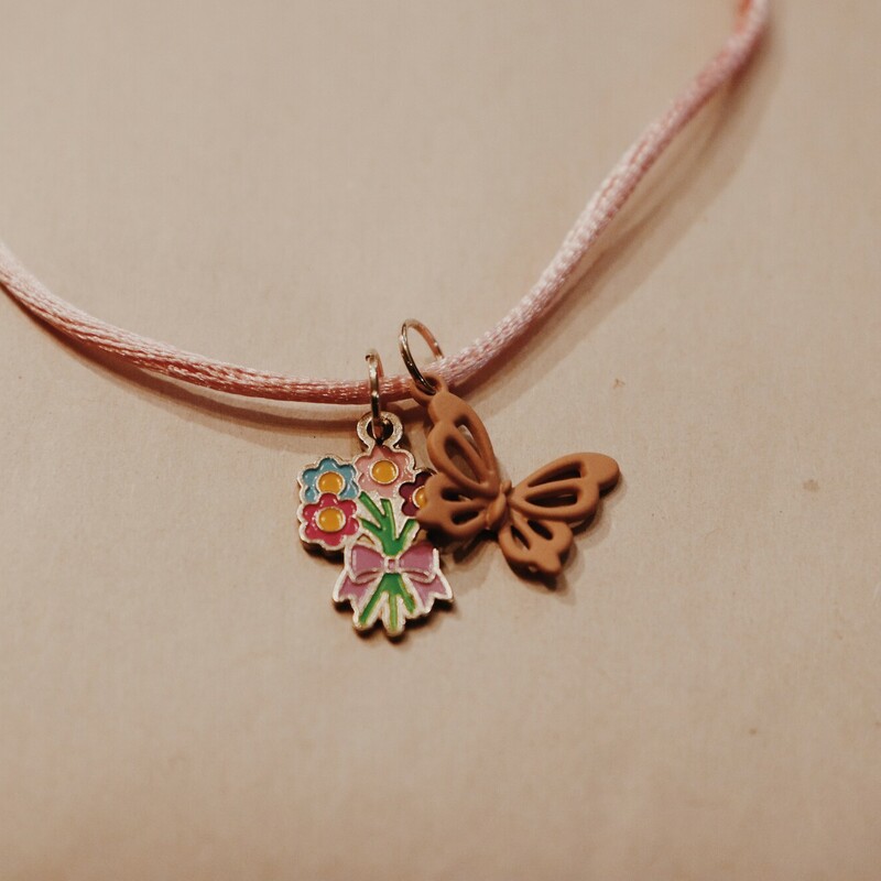 This adorable butterfly necklace is on a 17 inch cord with a 2 inch extender!