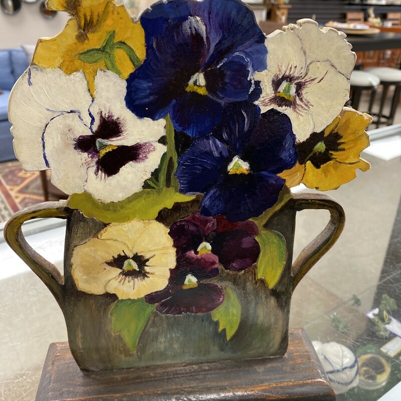 Hand Painted Pansy Shelf