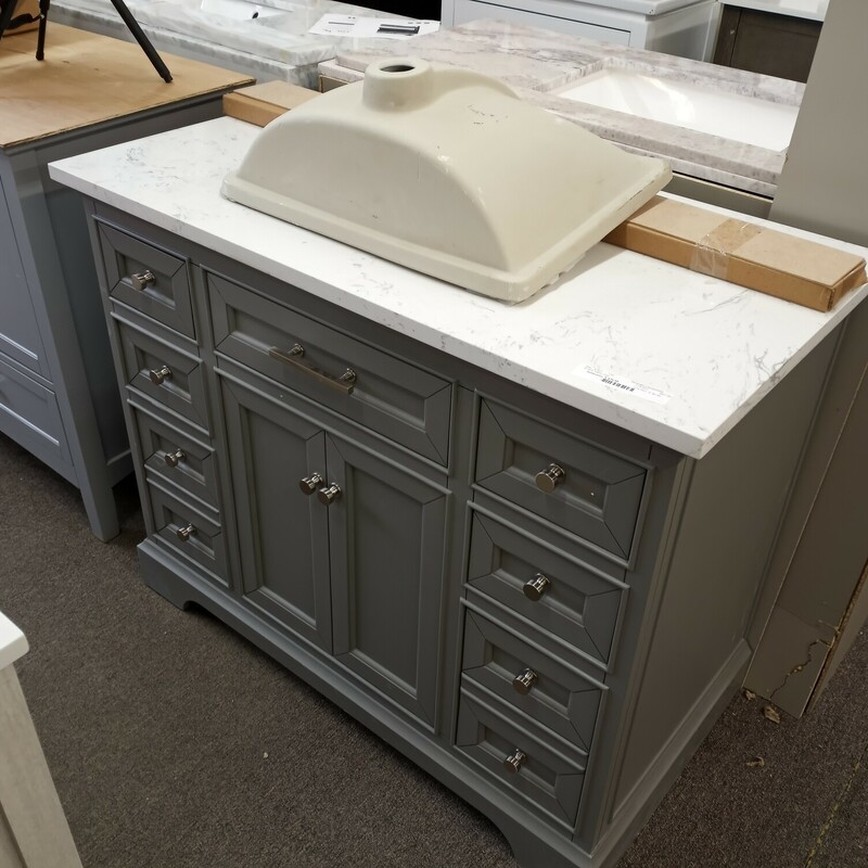 42 Inch Vanity Grey must mount your own included sink.
