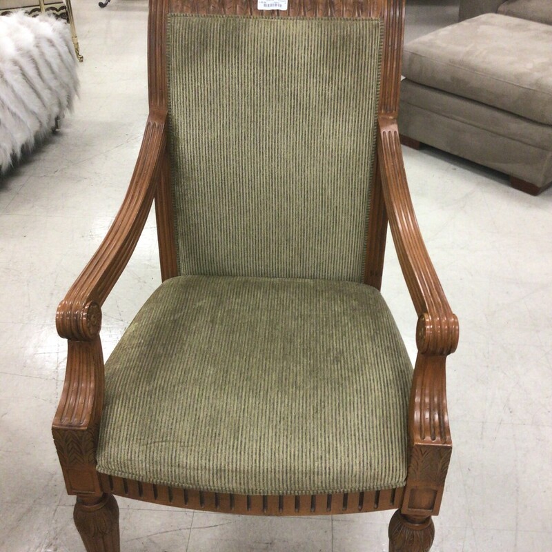 Wood Chartruse Chair, Chartrus, Fabric
24in wide x 29in deep x 39in tall