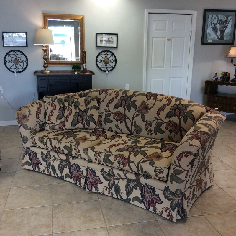 BARGAIN ALERT! This sofa by Century Furniture features a floral patterned upholstery and is skirted.