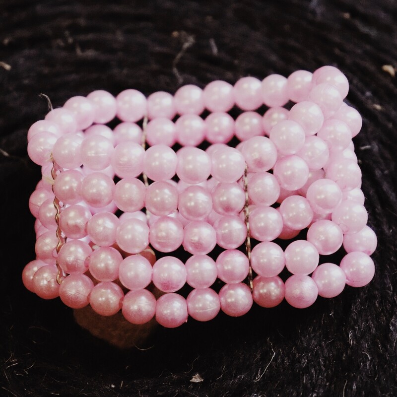 This layered pink bracelet is adorable and perfect for stacking!