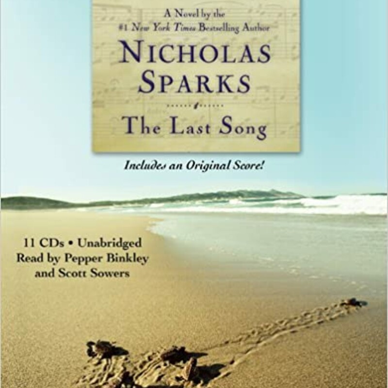 Audio
The Last Song
by Nicholas Sparks  (Author), Pepper Binkley (Reader), Scott Sowers (Reader)

From the author of A Walk to Remember comes a moving tale of redemption and first love when a rebellious teenager decides to spend the summer with her estranged father in a North Carolina beach town.

Seventeen year old Veronica Ronnie Miller's life was turned upside-down when her parents divorced and her father moved from New York City to Wilmington, North Carolina. Three years later, she remains angry and alienated from her parents, especially her father...until her mother decides it would be in everyone's best interest if she spent the summer in Wilmington with him. Ronnie's father, a former concert pianist and teacher, is living a quiet life in the beach town, immersed in creating a work of art that will become the centerpiece of a local church.

The tale that unfolds is an unforgettable story of love on many levels--first love, love between parents and children -- that demonstrates, as only a Nicholas Sparks novel can, the many ways that love can break our hearts . . . and heal them.