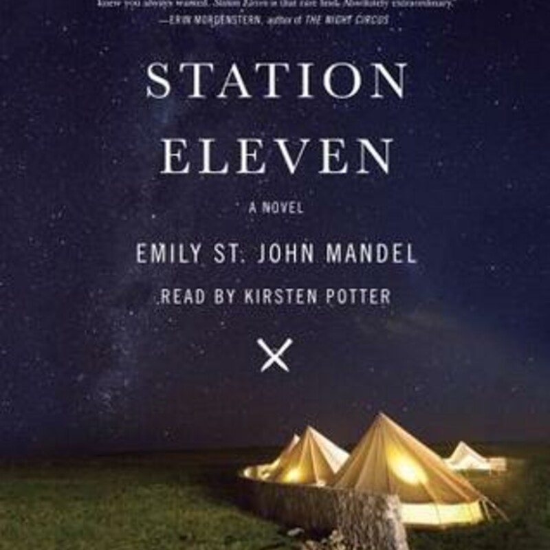 Audio
Station Eleven
by Emily St. John Mandel (Goodreads Author), Kirsten Potter (Narrator)

2014 National Book Award Finalist

A New York Times Bestseller

An audacious, darkly glittering novel set in the eerie days of civilization’s collapse, Station Eleven tells the spellbinding story of a Hollywood star, his would-be savior, and a nomadic group of actors roaming the scattered outposts of the Great Lakes region, risking everything for art and humanity.

One snowy night Arthur Leander, a famous actor, has a heart attack onstage during a production of King Lear. Jeevan Chaudhary, a paparazzo-turned-EMT, is in the audience and leaps to his aid. A child actress named Kirsten Raymonde watches in horror as Jeevan performs CPR, pumping Arthur’s chest as the curtain drops, but Arthur is dead. That same night, as Jeevan walks home from the theater, a terrible flu begins to spread. Hospitals are flooded and Jeevan and his brother barricade themselves inside an apartment, watching out the window as cars clog the highways, gunshots ring out, and life disintegrates around them.

Fifteen years later, Kirsten is an actress with the Traveling Symphony. Together, this small troupe moves between the settlements of an altered world, performing Shakespeare and music for scattered communities of survivors. Written on their caravan, and tattooed on Kirsten’s arm is a line from Star Trek: “Because survival is insufficient.” But when they arrive in St. Deborah by the Water, they encounter a violent prophet who digs graves for anyone who dares to leave.

Spanning decades, moving back and forth in time, and vividly depicting life before and after the pandemic, this suspenseful, elegiac novel is rife with beauty. As Arthur falls in and out of love, as Jeevan watches the newscasters say their final good-byes, and as Kirsten finds herself caught in the crosshairs of the prophet, we see the strange twists of fate that connect them all. A novel of art, memory, and ambition, Station Eleven tells a story about the relationships that sustain us, the ephemeral nature of fame, and the beauty of the world as we know it.