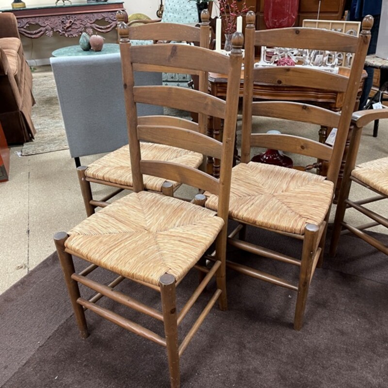 Rush Seat Dining Chairs, Set/4