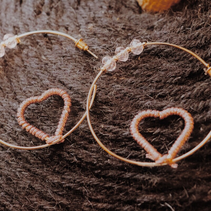 These adorable heart hoops measure 2 inches in diameter!