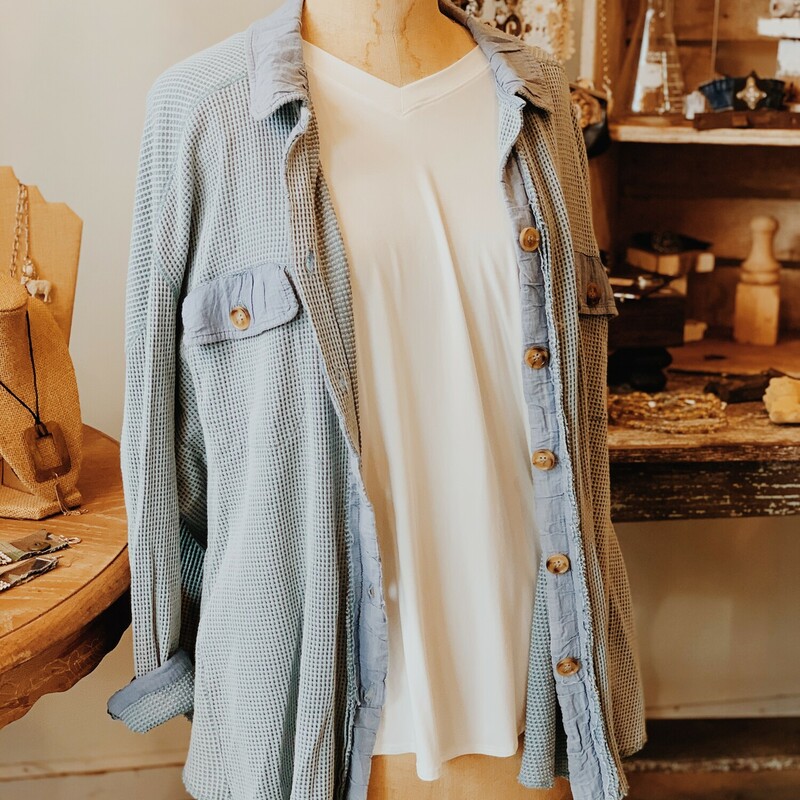 These adorable waffle jackets are lightweight and can be work as outerwear or simply on its own!