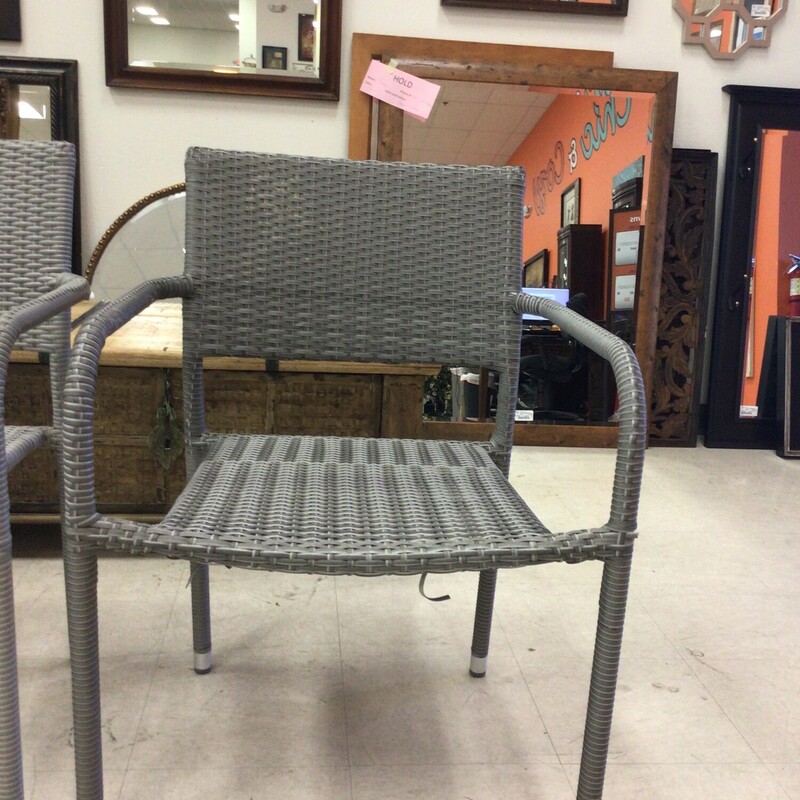 Set Of 2 Gray Patio Chair, Gray, Wicker
19.5 In D 23 In W 33 In T