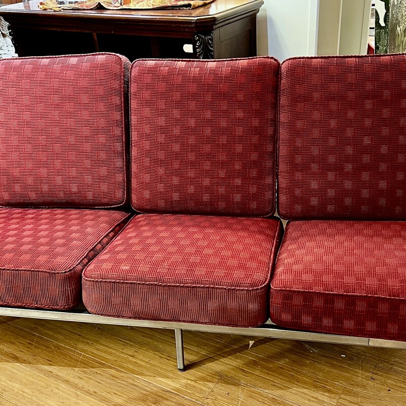 Vintage Sofa Royal Metal Co, Red, Size: 72x38x30