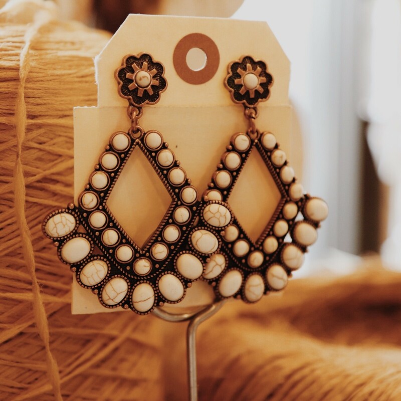 These earrings are absolutely beautiful! The shape and size of this big and bold pair is perfect! These measure 2.75 inches long.
