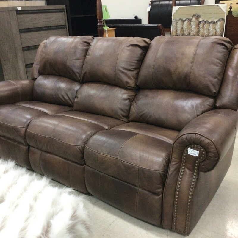 Brown Leather Recliner, Brown, Electric
88 in Long
