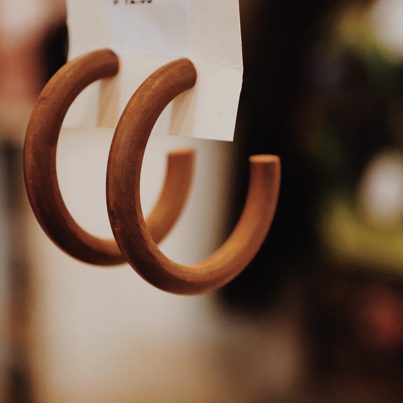 Adorable wooden hoops with a 2.25 inch diameter!