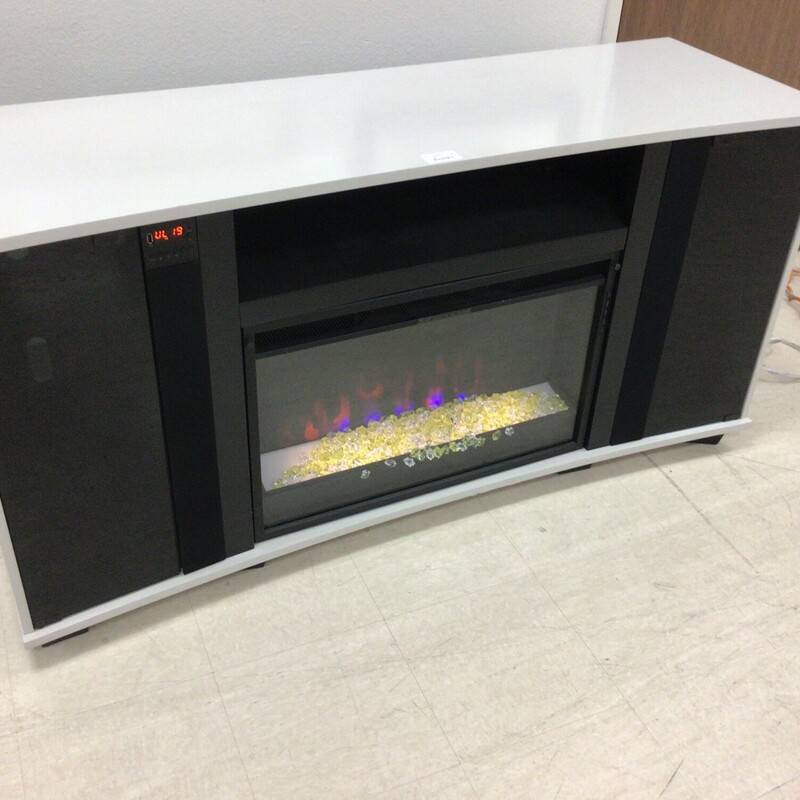 White Electric Fireplace, White, W/ Remote
60 in Wide x 20 in Deep x 30 in Tall