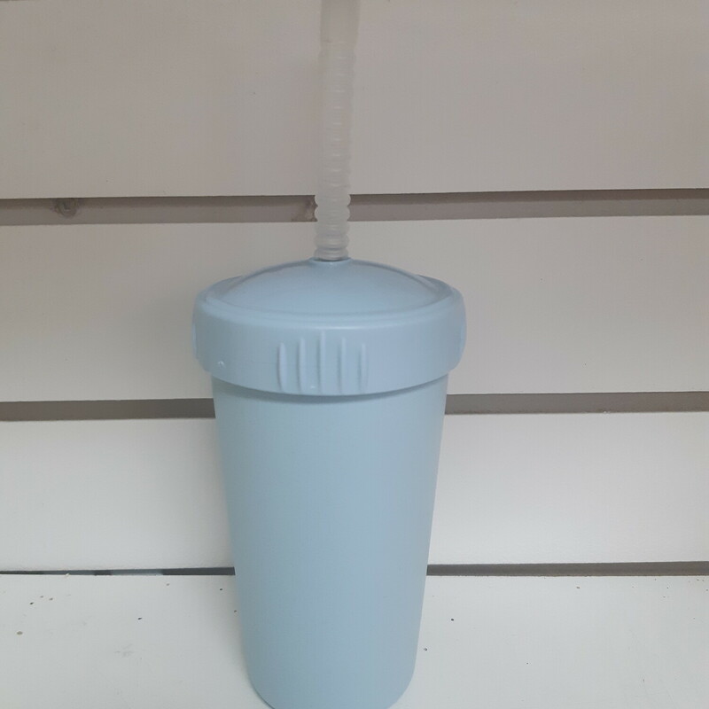 Cup With Straw Ice Blue, Ice Blue, Size: Eating