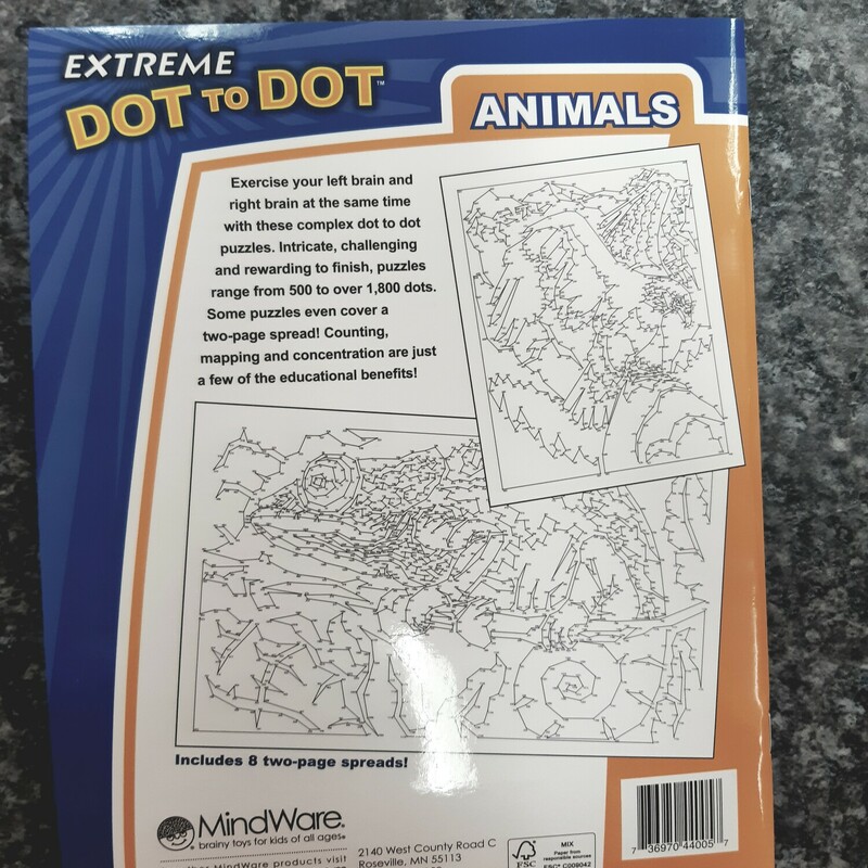 Dot To Dot Animals, Colourin, Size: Adult Art
