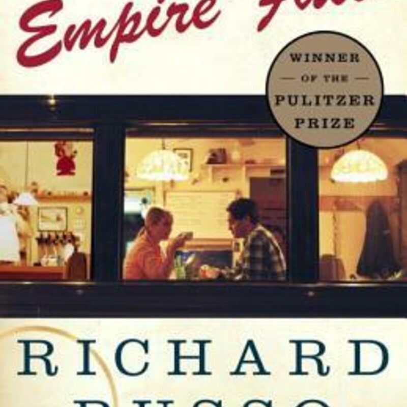 Paperback - Great
Empire Falls
by Richard Russo (Goodreads Author)

Welcome to Empire Falls, a blue-collar town full of abandoned mills whose citizens surround themselves with the comforts and feuds provided by lifelong friends and neighbors and who find humor and hope in the most unlikely places, in this Pulitzer Prize-winning novel by Richard Russo.

Miles Roby has been slinging burgers at the Empire Grill for 20 years, a job that cost him his college education and much of his self-respect. What keeps him there? It could be his bright, sensitive daughter Tick, who needs all his help surviving the local high school. Or maybe it’s Janine, Miles’ soon-to-be ex-wife, who’s taken up with a noxiously vain health-club proprietor. Or perhaps it’s the imperious Francine Whiting, who owns everything in town–and seems to believe that “everything” includes Miles himself. In Empire Falls Richard Russo delves deep into the blue-collar heart of America in a work that overflows with hilarity, heartache, and grace