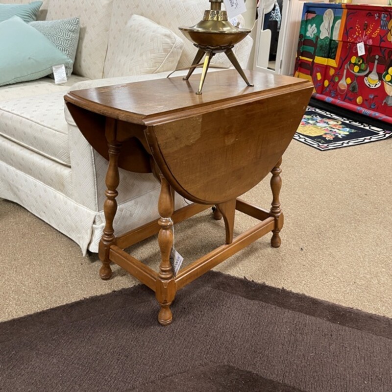 Drop-Leaf Side Table, Size: 36x29x25 (14x29x25 with leaves down)