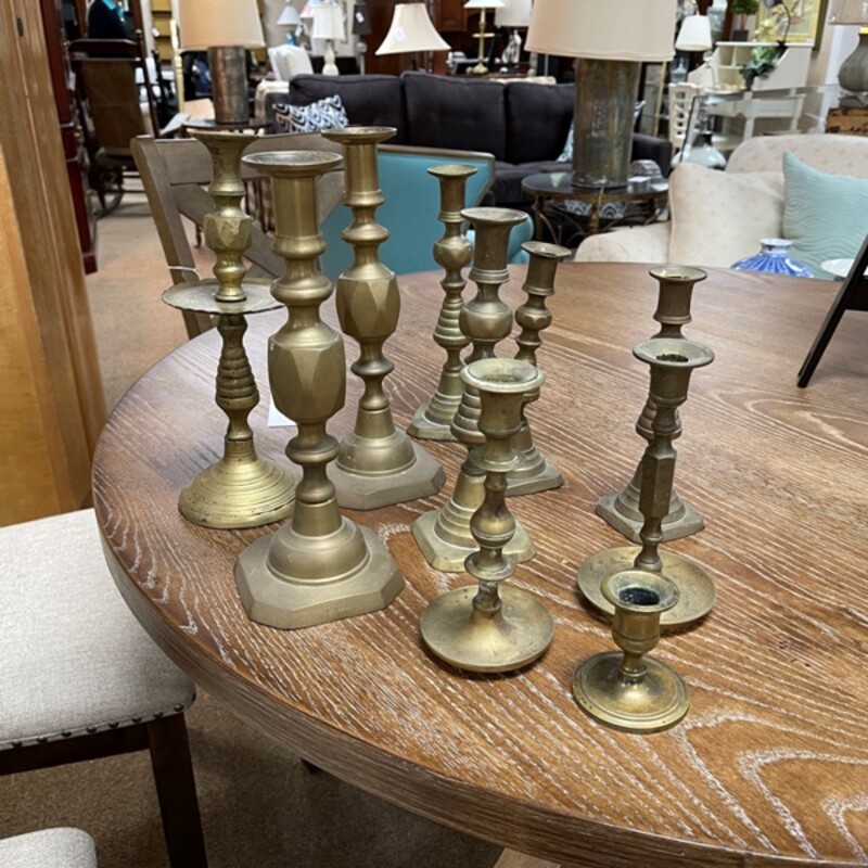 Brass Candle Holders, Set/10