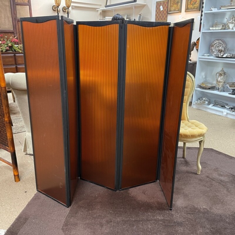 5-Panel Amber Acrylic Room Divider, Size: 75x54