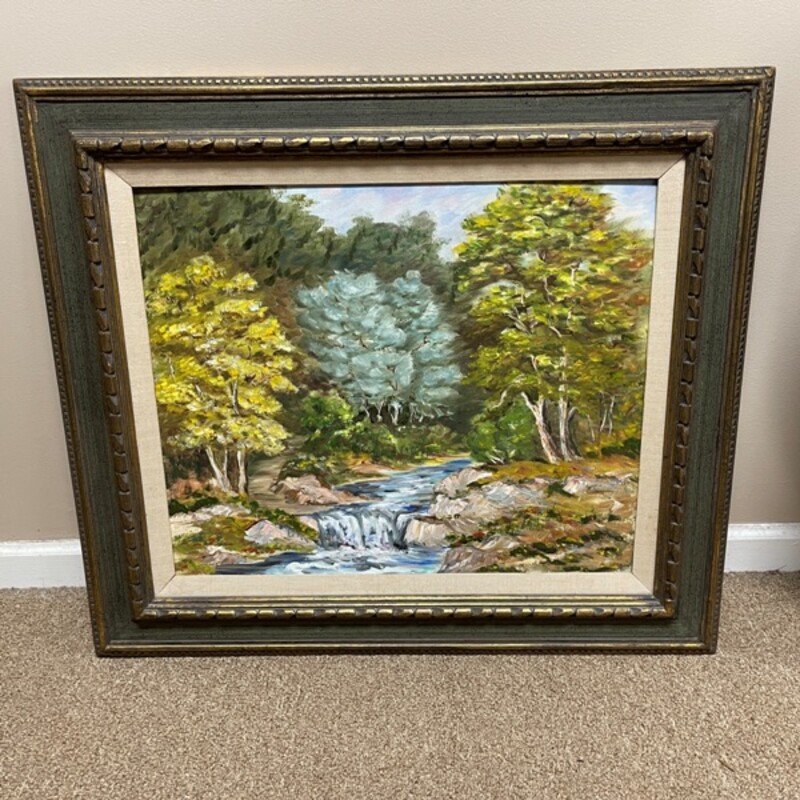 Babbling Brook Painting, Size: 33x28