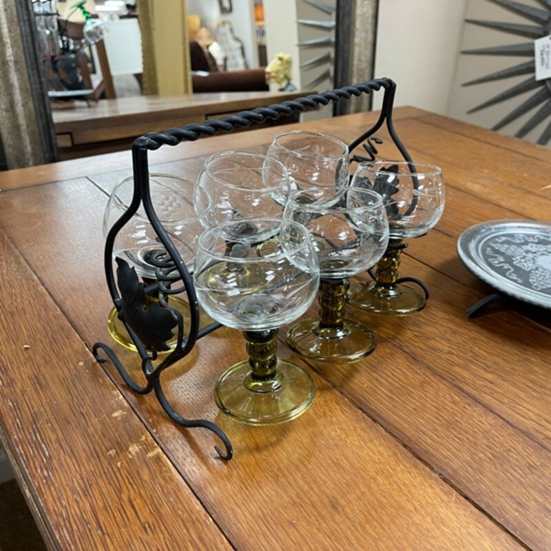 Vintage German Wine Aerator/Dispenser w/9 Roemer Glasses + extra Dispenser