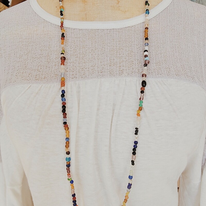 These beaded necklace strands are perfect for layering and adding another element to your look! They are about 36 inch strands.
