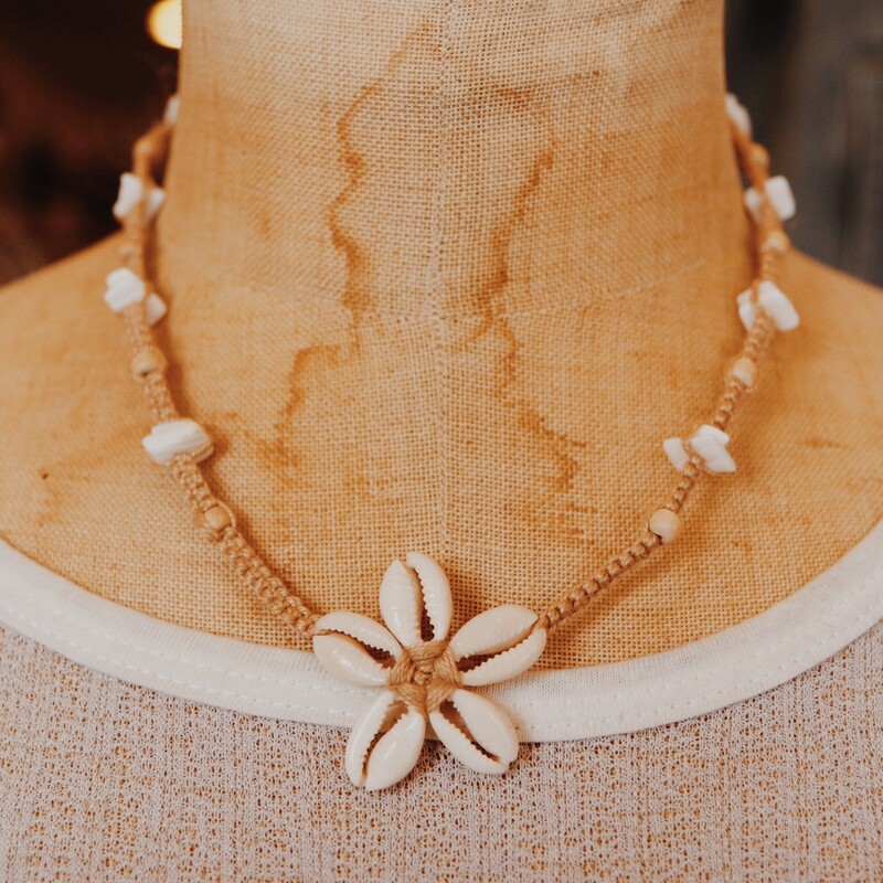 These fun shell chokers are on a 15 inch cord with adjustable lengths at 15 inches, 16 inches, 17 inches, and 18 inches!