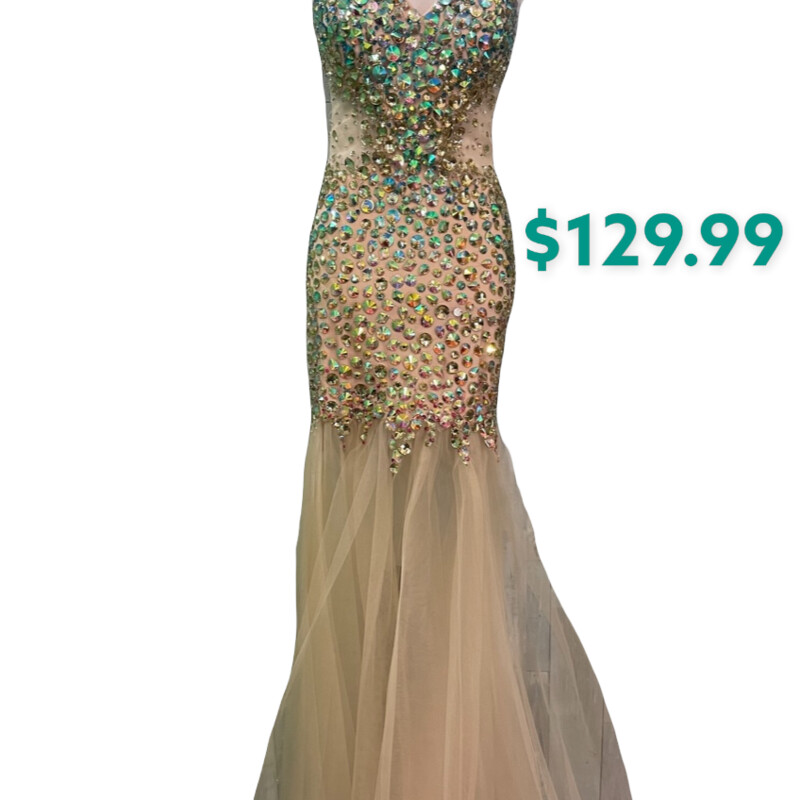Mori Lee Beaded Mermaid
This is a show stopper! Heavily beaded with shades of pink, aqua and gold. BEAUTIFUL!
Nude
Size: Small
NO RETURNS ON FORMALS