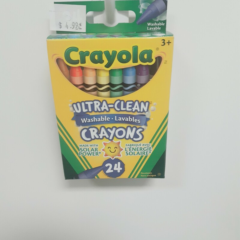 24 Count Crayons Washable, 3+, Size: Arts