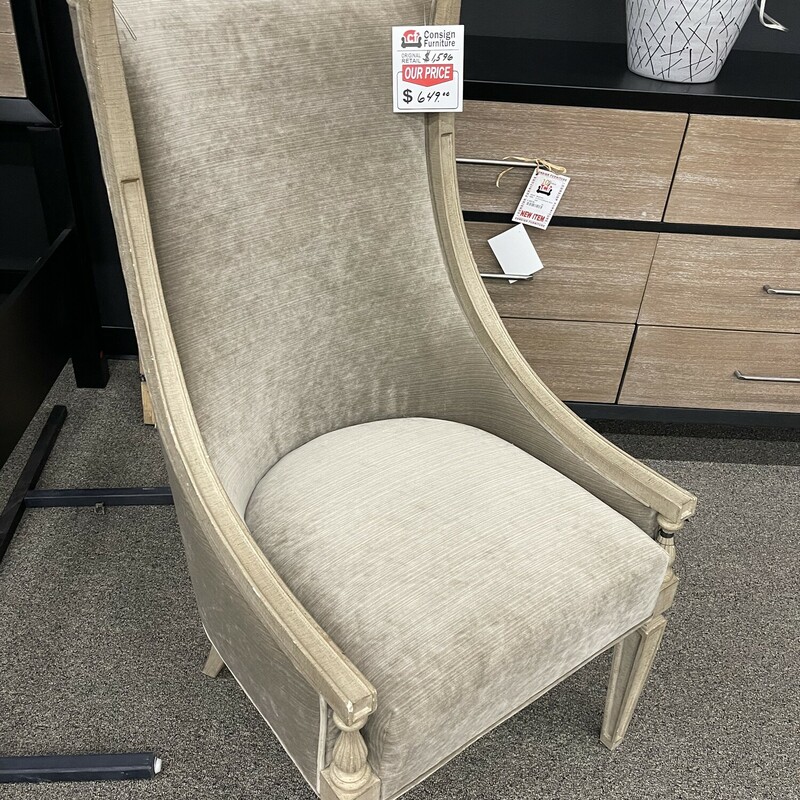 White/Gray Patterned Arm Chair