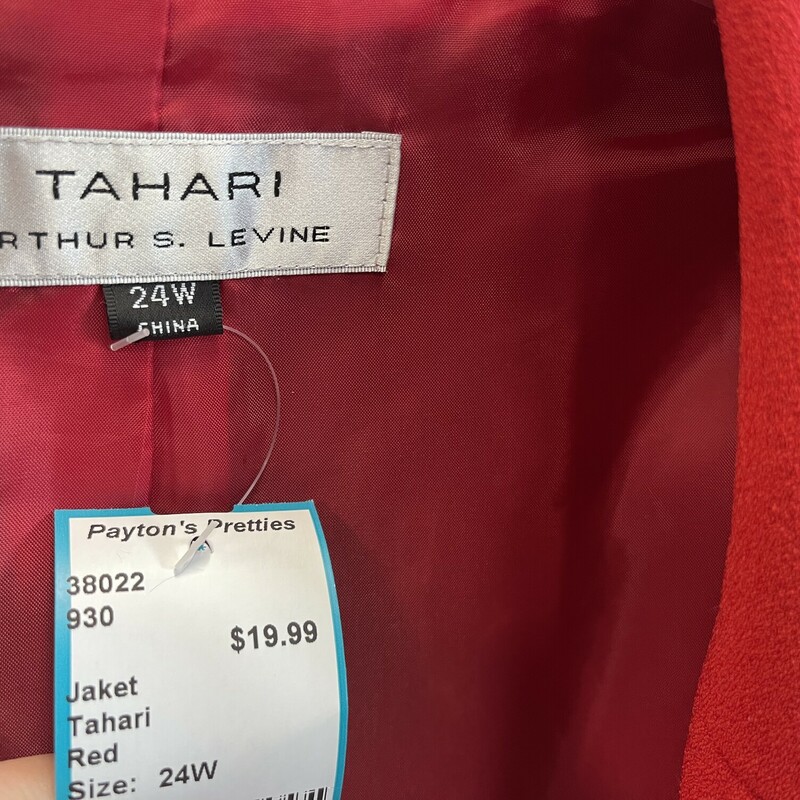 Tahari, Red, Size: 24W