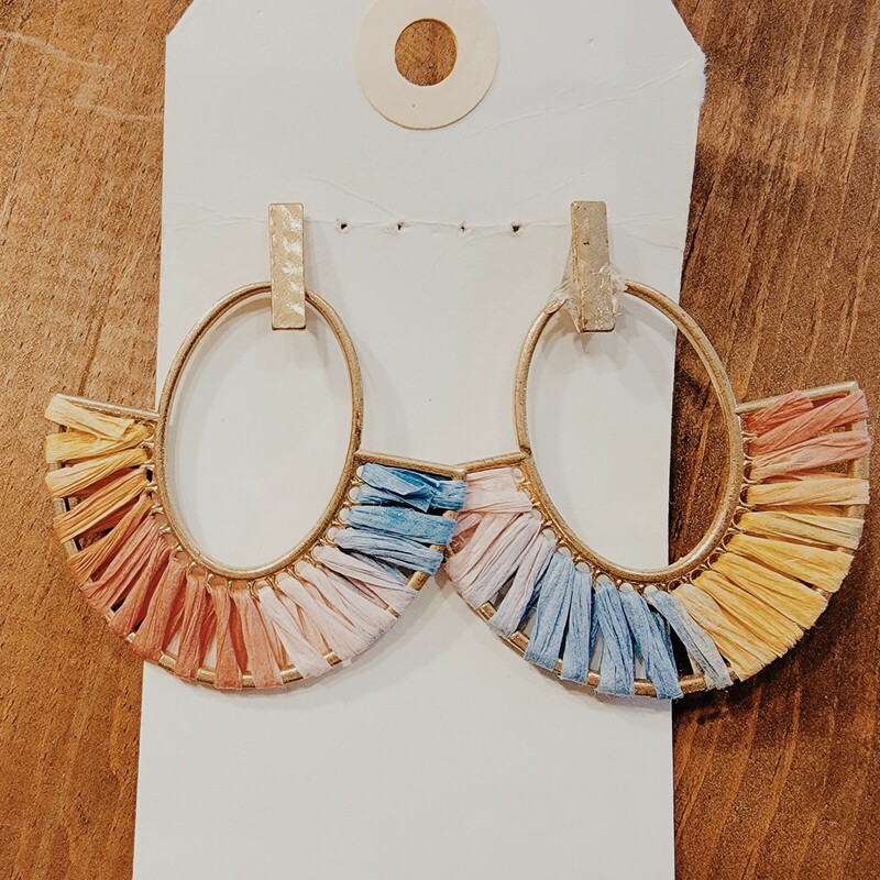 Multi Colored Half Moon Earrings. Lightweight, Measuring 2.25 inches long.