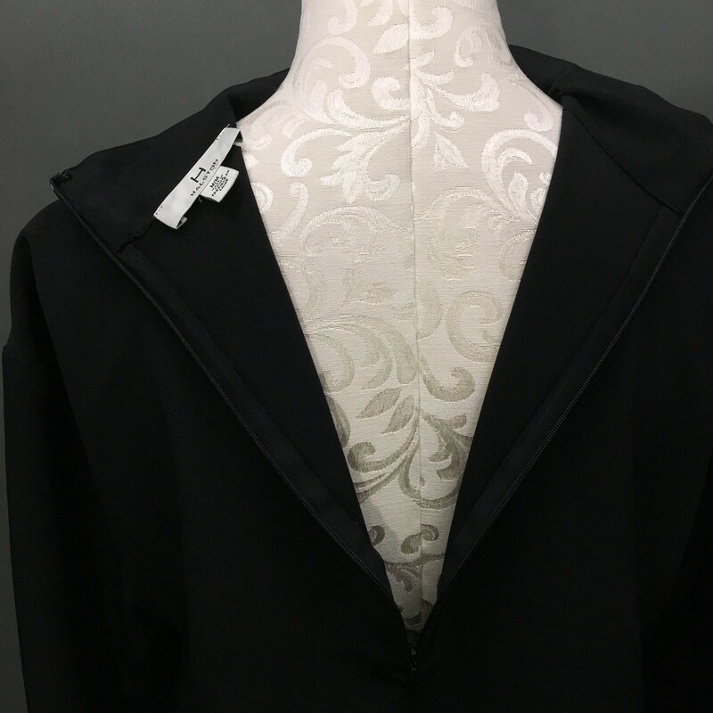 Halston Heritage, Black, Size: MM<br />
H by Halston black long sleeve tunic blouse, cowl-like neckline, size M/Medium