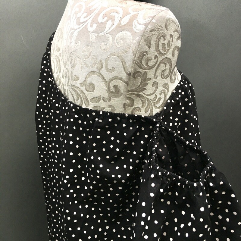 Lisadnyc, Blk/wht, Size: XL<br />
The Drop Women's Black Polka Dot Printed Loose-Fit Asymmetric One Shoulder Puff-Sleeve Dress by @lisadnyc -  NYC-based influencer Lisa DiCicco Cahue's statement-making collection. Made of a medium-weight, non-stretch, printed cotton poplin. This loose-fit dress features an asymetric, elastic puff sleeve.  XL new with tags.