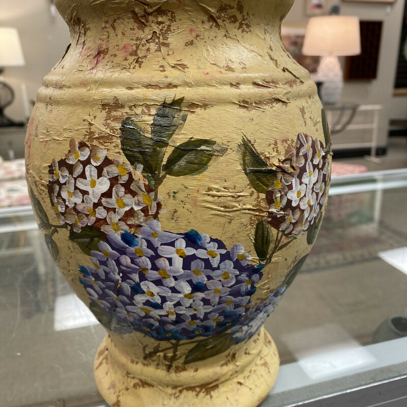 Plaster Flower Vase, Beige, Size: 6x10 Inch