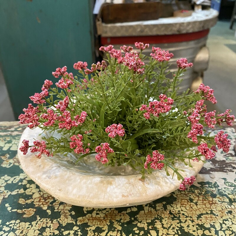 This sweet half sphere has delicate pink flowers and is 8 inches in diameter and can be placed anywhere you want a touch of spring. This versatile sphere can be placed in a dough bowl, in a vase or lantern, the possibilities are endless