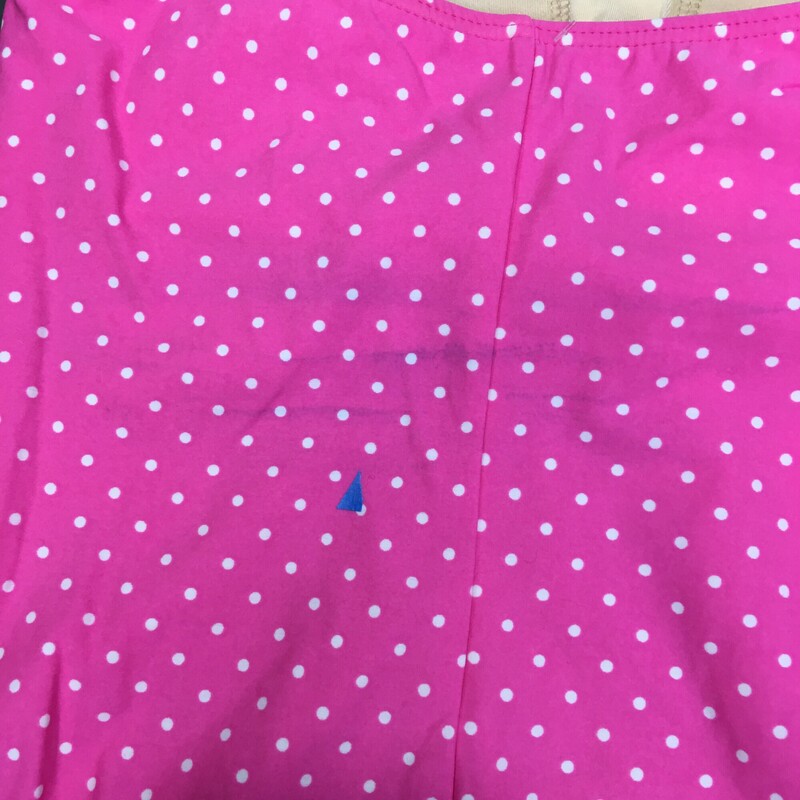 100-492 Lands End, Pink one piece with small white polka dots. suit is lined with fixed lightly padded cups, Size: Regular 16<br />
83% Nylon 17% lycra/spandex<br />
hand wash cold no bleach dry flat<br />
5.70 oz