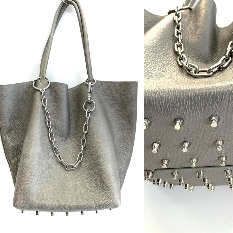 Alexander Wang, studs on bottom,
Gray Silver, Size: Tote