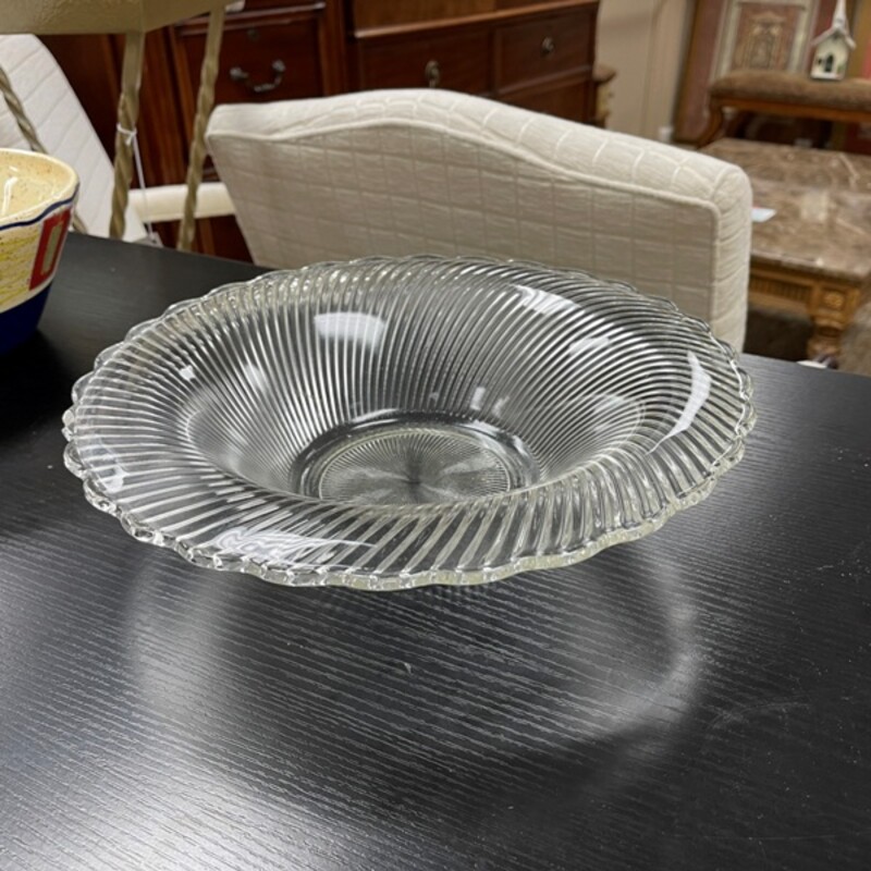 Swirled Glass Serving Bowl, Size: 9x4