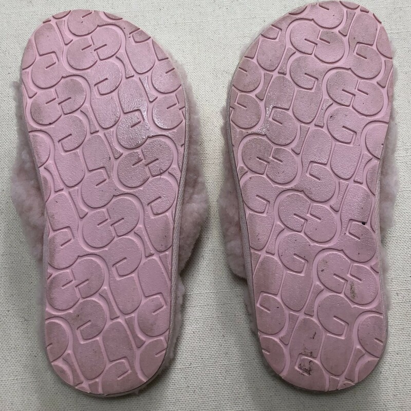 Uggs Fuzzy Slippers, Pink, Size: 10T