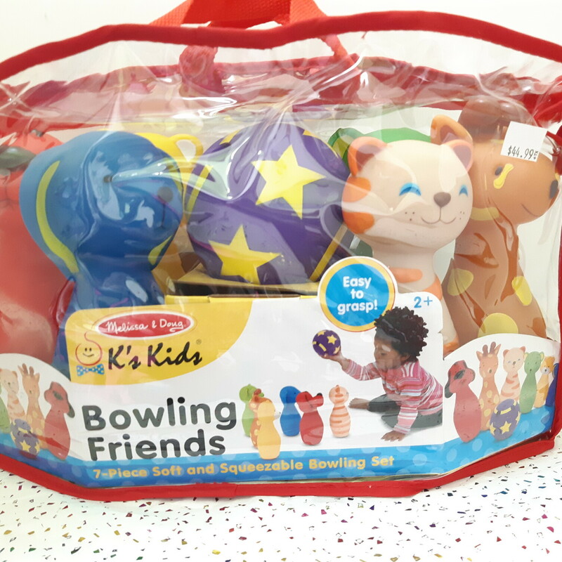 Bowling Friends, K's Kids, Preschool
Ages 2+
K's Kids
Easy to grasp!
7 pieces
