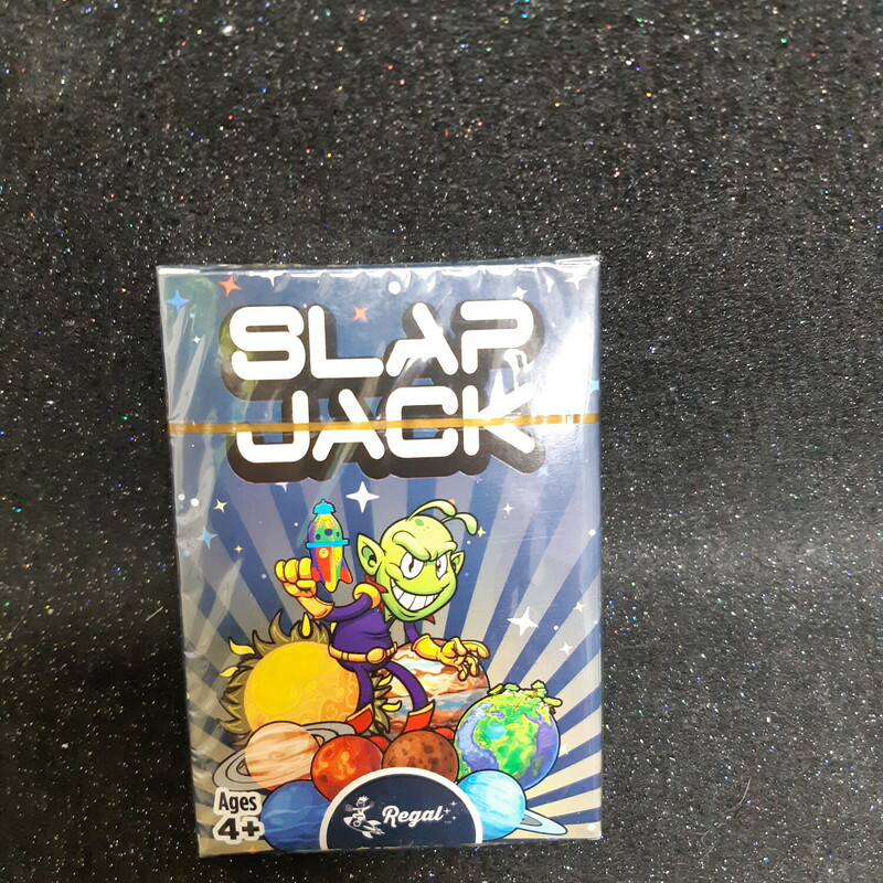 Slap Jack Card Game, 4+, Size: Game

Slap Jack
Number of Players:
2 or more
Goal of the Game:
The player who collects all 52 cards wins the
game
Instructions:
Deal all the cards, face down, to all the players. Each
player must put their cards into a pile face down.
Each player one at a time, takes a card from their pile
and places it face up in the center of the table.
When the card facing up is a ”Jack”
, players try to be
the first to slap their hand down on it.
The first player to slap the “Jack“ takes it and all the
cards underneath it.
If more than one player slaps the “Jack”
, the one
whose hand is directly on top of the “Jack” gets the
pile.
If a player slaps a card that is not a “Jack”
, they must
give a card face down to the player of that card.
When a player has no more cards left they are out of
the game, the one who collects all the cards WINS!