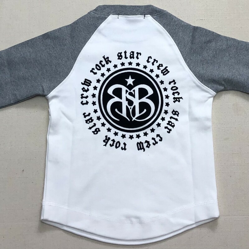 Rockstar Baby Long Sleeve Baseball Tee<br />
Grey/White,<br />
Size: 12-18M<br />
NEW!<br />
100% Cotton