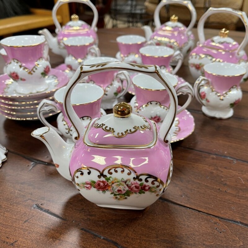5-pc Pink Tea Set