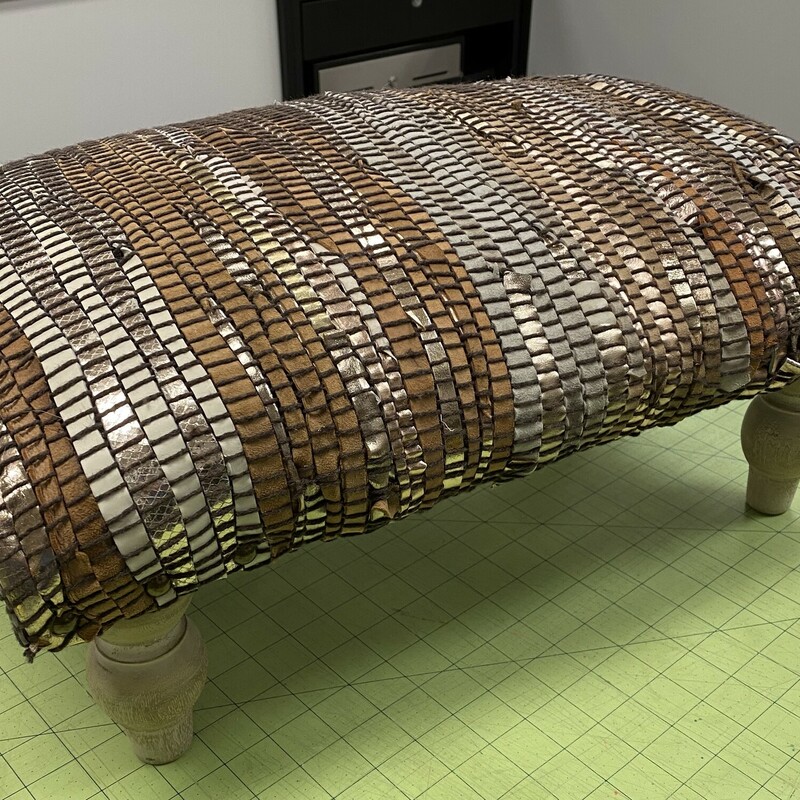 Woven Leather Foot Stool