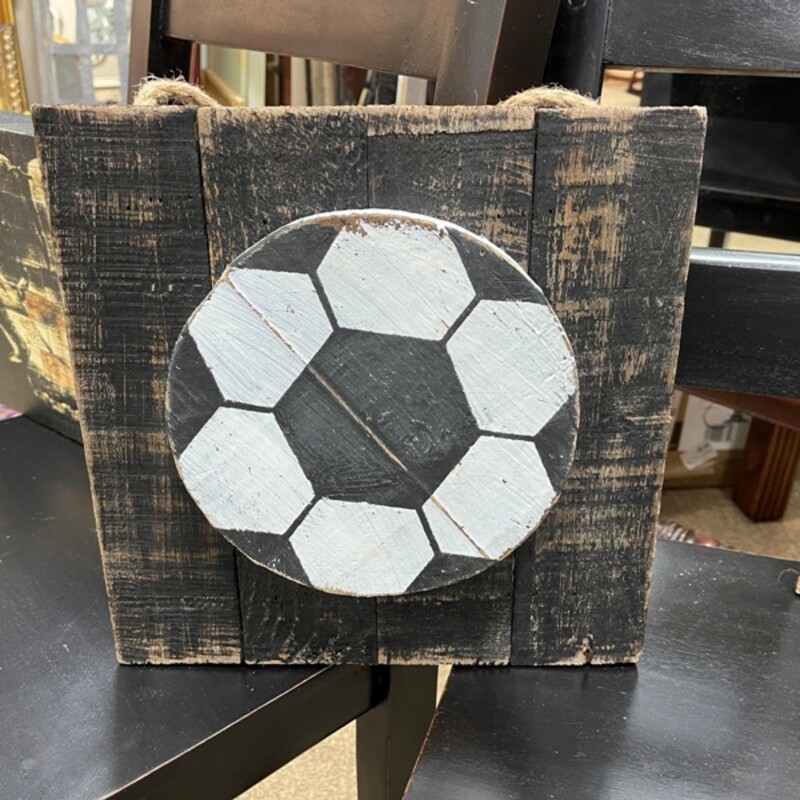 Wood Soccer Ball Decor, Size: 12x12