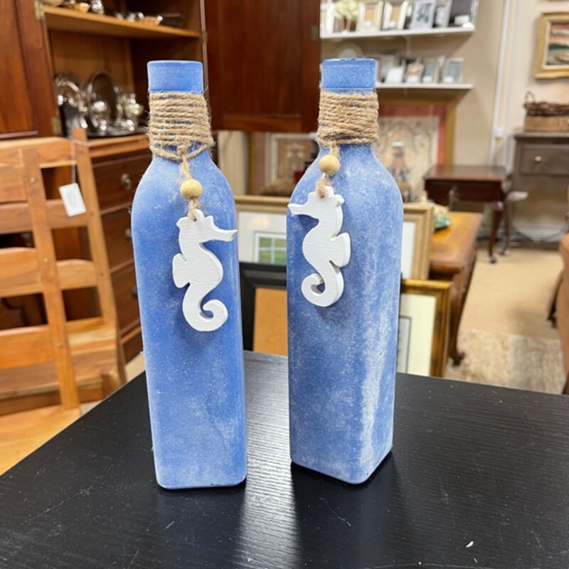 Coastal Themed Bottles, Pair, Size: 11