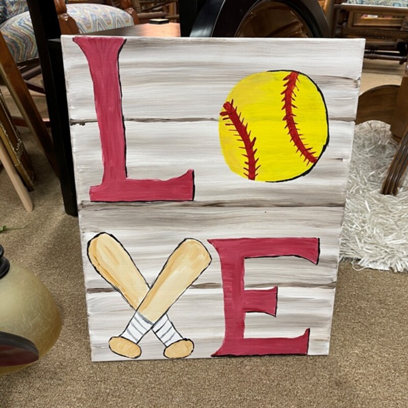 Baseball Love Canvas, Size: 16x20